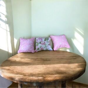 Floral and Pink Throw Pillow Set mini 3x3 handmade new
